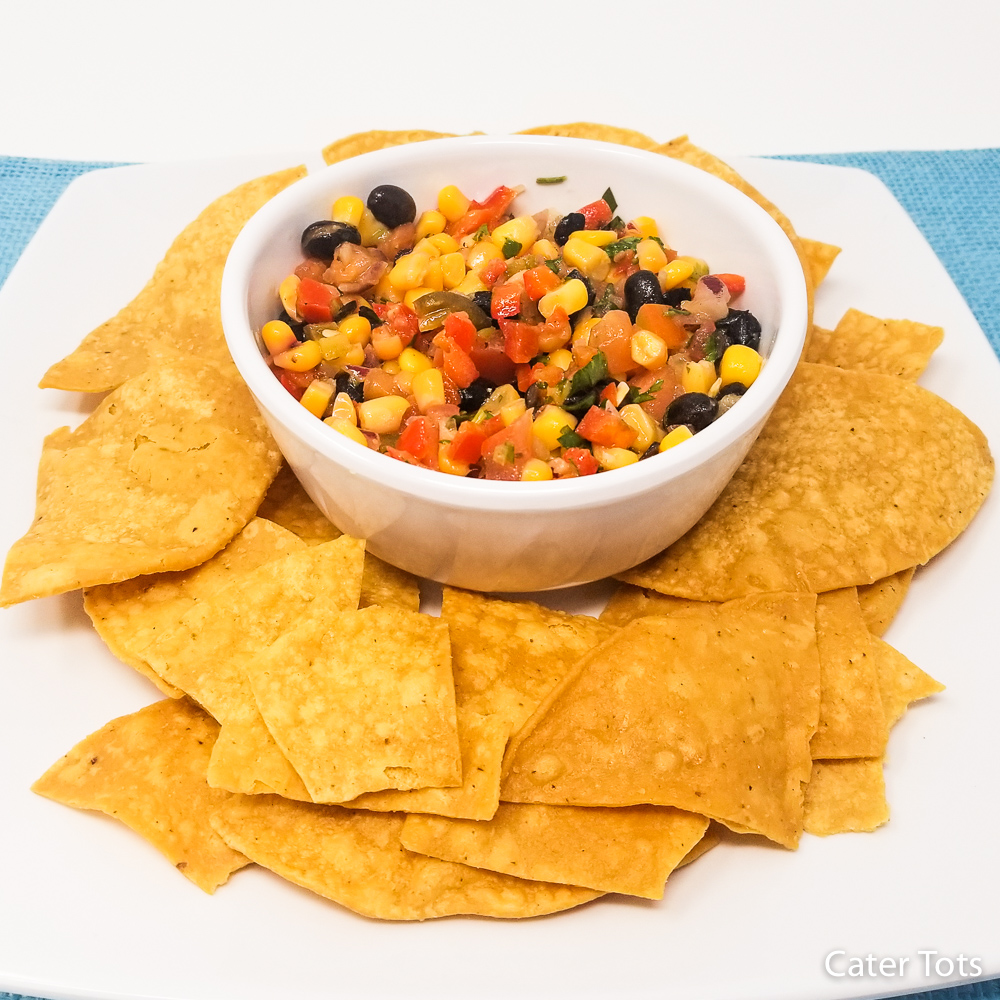 Black Bean and Corn Salsa With Chips (V)